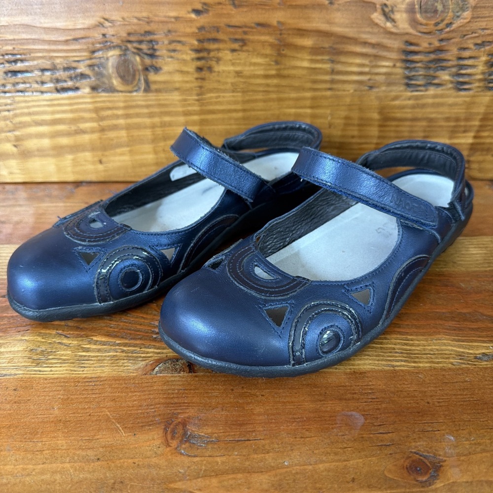 Naot Rongo Circle Detail Womens Size 38 Slip On MJ Slingback Mules Sandals